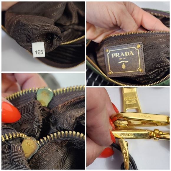 Prada Authentic nylon crossbody messenger bag ombre style green army green - Picture 4 of 16